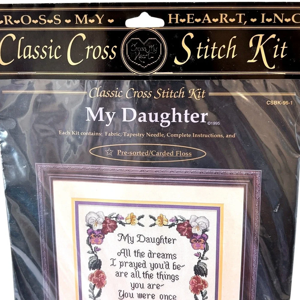 Vintage 1995 Cross My Heart Cross Stitch Kit My Daughter CSBK-96-1 10x13 Sealed